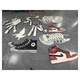 Painted Shoes/Etc Wood Wall Hangings - Largest