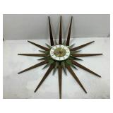 Vtg Elgin MCM Starburst Wall Clock. Complete but
