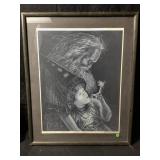 This is a graphite or charcoal, pencil, fantasy