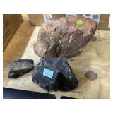 Approx 30lbs Petrified wood chunk and more