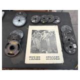 Three Stooges poster & weights incl. 8-2.5lbs,