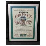 This is a matted and framed vintage style