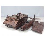2 Wood Military Models. Plane Needs Restoration