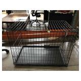 Metal pet cage, approx 23x36x26in