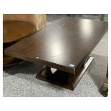 Wood rectangular coffee table, approx 48in long