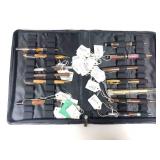 Wood Grain Ball Point Pen Collection in Case