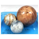 3 Asstd Stone Spheres 1.5-2.5in