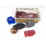 Black & Red Obsidian and Slag Glass Specimens