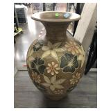 Composite Flower themed Floor vase, approx 26in