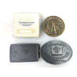 Bronze American Legion Medal & 2 Boyscouts Belt