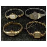 4 Vtg 10k Gold-plated Wind-up Watches Incl. Bulova