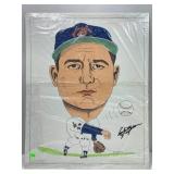 early wynn cartoon caricature autographed