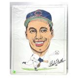 Bob feller cartoon caricature autographed