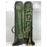 Vtg HN White Cleveland Trombone In Case. No