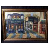 This large colorful painting is of a European or