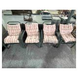 4-Metal patio chairs w/cushions