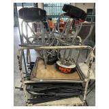 Folding table w/folding chairs and stools
