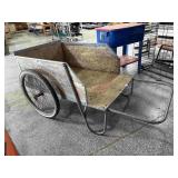 Large Wood and Galvanized Metal Cart - Rickshaw