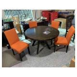 Wood dining table w/4 chairs, top needs to be