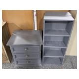2-bookshelves and end table, approx 39in tall