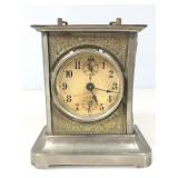 Vtg German Musical Alarm Carriage Clock w/ Key.