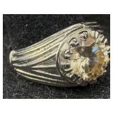 4.50 Cts Champagne Diamond Sterling Silver Ring,