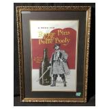A framed vintage style print or menu artwork from