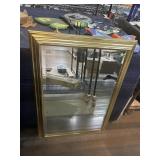 Metal framed mirror, approx 29x41in