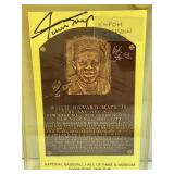 Willie mays autograped hof plaque card