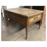 Solid wood end table w/drawer, approx 31x23x20in