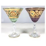 Vietri Polish Glass Regalia Martini Glasses
