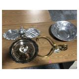 Silver Plate Serving Dish, Aluminum Elephant Head