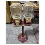 Dual Gumball Machine 25 Cent - Plastic Globes -
