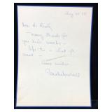 Sarah Marshall Signed Note