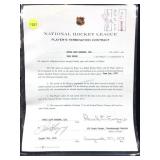 Authentic NHL player contract Paul evans
