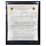 Authentic NHL player contract Dale degray