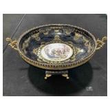 Alfa Ceramic center dish w/gold-colored accents