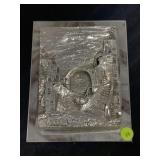 A.R.G Sterling plated wall decor, approx 6x8in