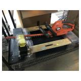 Black & Decker hedge trimmer, Milwaukee dolly and