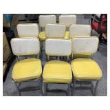 8 Yellow Vtg style chairs