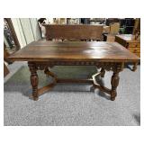 Antique Belgian Style table w/extend leaves,