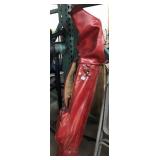 Vtg Red golf bag w/clubs