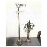 Vtg Onyx floor lamp and side table, approx 5ft