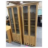 2-Wood rack towers w/shelves, approx 23x16x75in