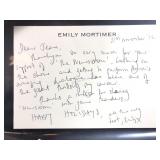 Emily Mortimer Handwritten & Signed 4x6 Notecard