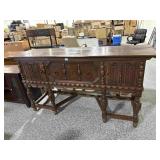 Antique English Jacobean Sideboard with Split
