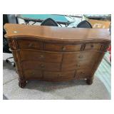 Solid wood dresser, 10 Drawers, approx 72in long