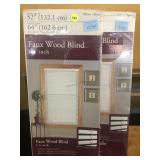 2 White Faux Wood Blind 1.5in, 52x64in