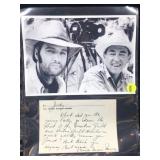 Charles Marquis Warren Signed Note to Judy with