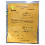 Authentic NHL player contract Ron low